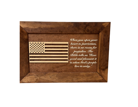 American Flag & Patriotism Decorative & Secure Wall-Mounted Gun Cabinet (Red Oak ) American Flag & Patriotism Decorative & Secure Wall-Mounted Gun Cabinet (Red Oak )
