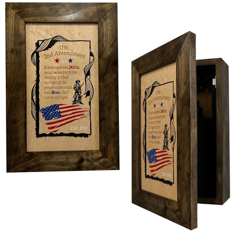 2nd Amendment Gun Safe - Wall Mounted Decorative Secure Gun Cabinet 2nd Amendment Gun Safe - Wall Mounted Decorative Secure Gun Cabinet