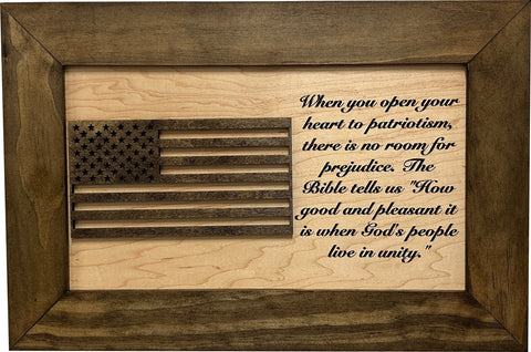American Flag & Patriotism Decorative & Secure Wall-Mounted Gun Cabinet (Jacobean & Natural) American Flag & Patriotism Decorative & Secure Wall-Mounted Gun Cabinet (Jacobean & Natural)