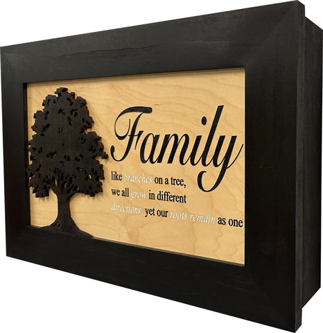 Decorative Secured Gun Storage Cabinet with Family Branches (Black) Decorative Secured Gun Storage Cabinet with Family Branches (Black)