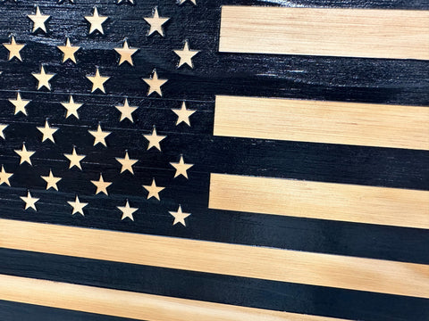American Flag Decorative & Secure Wall-Mounted Gun Cabinet (Black) American Flag Decorative & Secure Wall-Mounted Gun Cabinet (Black)