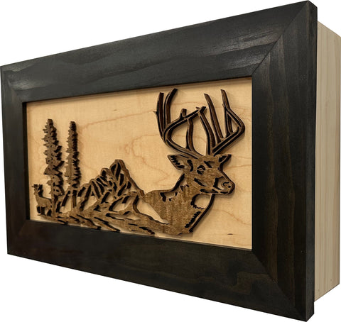 Decorative Secure Gun Cabinet with Deer Scene - Wall-Mounted Gun Safe To Securely Store Your Personal Protection Decorative Secure Gun Cabinet with Deer Scene - Wall-Mounted Gun Safe To Securely Store Your Personal Protection