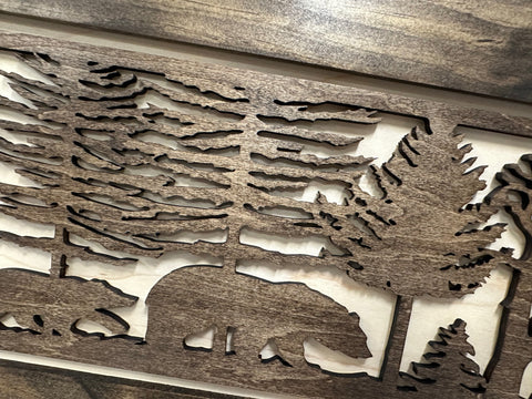 Wood Gun Cabinet Bears In The Woods Wall Decoration - Hidden Gun Safe To Securely Store Your Gun In Plain Sigh Wood Gun Cabinet Bears In The Woods Wall Decoration - Hidden Gun Safe To Securely Store Your Gun In Plain Sigh