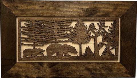Wood Gun Cabinet Bears In The Woods Wall Decoration - Hidden Gun Safe To Securely Store Your Gun In Plain Sigh Wood Gun Cabinet Bears In The Woods Wall Decoration - Hidden Gun Safe To Securely Store Your Gun In Plain Sigh