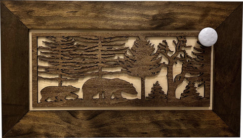 Wood Gun Cabinet Bears In The Woods Wall Decoration - Hidden Gun Safe To Securely Store Your Gun In Plain Sigh Wood Gun Cabinet Bears In The Woods Wall Decoration - Hidden Gun Safe To Securely Store Your Gun In Plain Sigh