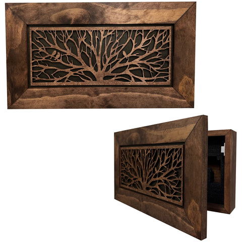 Wood Gun Cabinet Birds In A Tree Wall Decoration - Hidden Gun Safe To Securely Store Your Gun In Plain Sight Wood Gun Cabinet Birds In A Tree Wall Decoration - Hidden Gun Safe To Securely Store Your Gun In Plain Sight