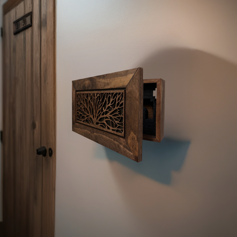 Wood Gun Cabinet Birds In A Tree Wall Decoration - Hidden Gun Safe To Securely Store Your Gun In Plain Sight Wood Gun Cabinet Birds In A Tree Wall Decoration - Hidden Gun Safe To Securely Store Your Gun In Plain Sight