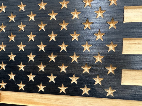 Carved American Flag Decorative Wall-Mounted Secure Gun Cabinet Carved American Flag Decorative Wall-Mounted Secure Gun Cabinet