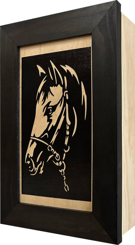 Hidden Gun Safe Black Horse Wall Art Decoration - Secure Gun Cabinet by Bellewood Designs Hidden Gun Safe Black Horse Wall Art Decoration - Secure Gun Cabinet by Bellewood Designs