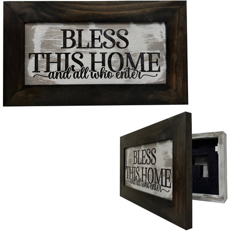 Bless This Home And All Who Enter Decorative Wall-Mounted Secure Gun Cabinet Bless This Home And All Who Enter Decorative Wall-Mounted Secure Gun Cabinet