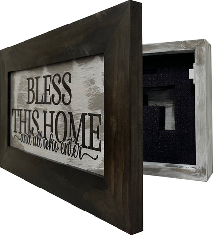 Bless This Home And All Who Enter Decorative Wall-Mounted Secure Gun Cabinet Bless This Home And All Who Enter Decorative Wall-Mounted Secure Gun Cabinet