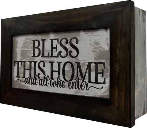 Bless This Home And All Who Enter Decorative Wall-Mounted Secure Gun Cabinet Bless This Home And All Who Enter Decorative Wall-Mounted Secure Gun Cabinet