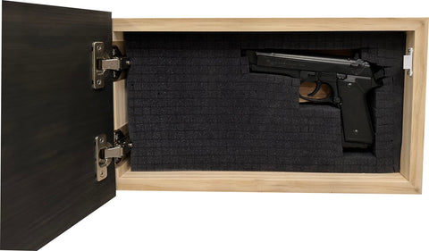 American Flag Decorative & Secure Wall-Mounted Gun Cabinet (Black & White Distressed) American Flag Decorative & Secure Wall-Mounted Gun Cabinet (Black & White Distressed)
