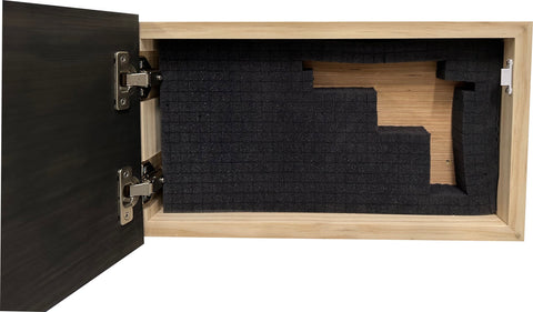 American Flag Decorative & Secure Wall-Mounted Gun Cabinet (Black & White Distressed) American Flag Decorative & Secure Wall-Mounted Gun Cabinet (Black & White Distressed)