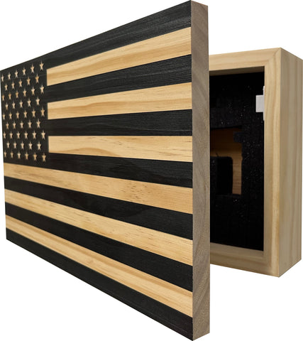 American Flag Decorative & Secure Wall-Mounted Gun Cabinet (Carbon Gray) American Flag Decorative & Secure Wall-Mounted Gun Cabinet (Carbon Gray)