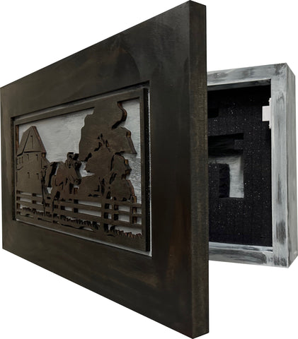 Decorative Cow Farm Wall-Mounted Secure Gun Cabinet - Gun Safe To Securely Store Your Gun & Home Self Defense Gear Decorative Cow Farm Wall-Mounted Secure Gun Cabinet - Gun Safe To Securely Store Your Gun & Home Self Defense Gear