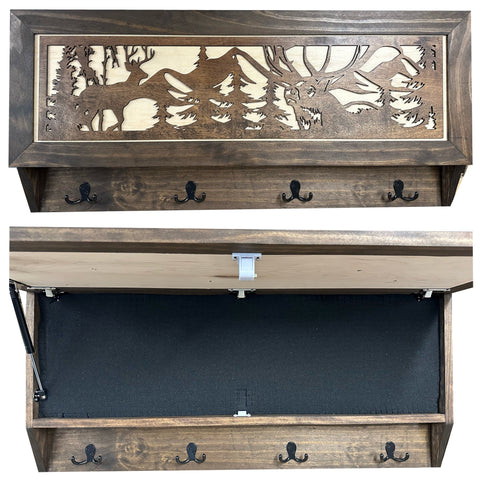 Coat Rack Hidden Gun Storage - Deer Hunting In The Woods Coat Rack Hidden Gun Storage - Deer Hunting In The Woods
