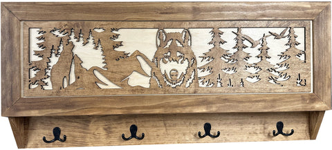 Coat Rack Hidden Gun Storage - Wolf In The Mountains Coat Rack Hidden Gun Storage - Wolf In The Mountains
