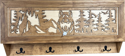 Coat Rack Hidden Gun Storage - Wolf In The Mountains Coat Rack Hidden Gun Storage - Wolf In The Mountains