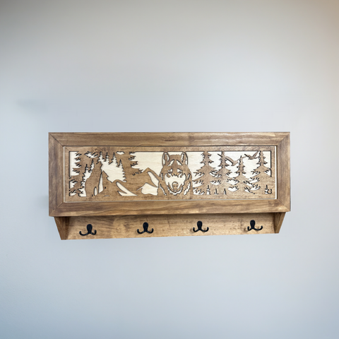 Coat Rack Hidden Gun Storage - Wolf In The Mountains Coat Rack Hidden Gun Storage - Wolf In The Mountains