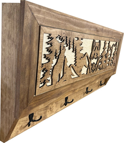 Coat Rack Hidden Gun Storage - Wolf In The Mountains Coat Rack Hidden Gun Storage - Wolf In The Mountains