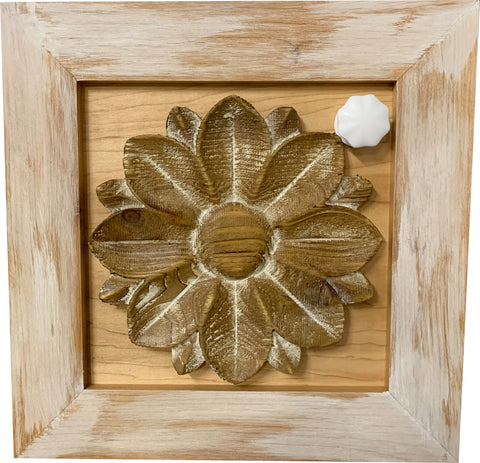 Distressed Flower Concealed Gun Cabinet Wall Decor (White) Distressed Flower Concealed Gun Cabinet Wall Decor (White)