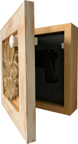 Distressed Flower Concealed Gun Cabinet Wall Decor (White) Distressed Flower Concealed Gun Cabinet Wall Decor (White)