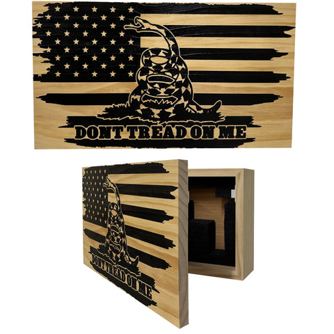Dont Tread On Me Secure Decorative Wall-Mounted Gun Cabinet (Distressed) Dont Tread On Me Secure Decorative Wall-Mounted Gun Cabinet (Distressed)