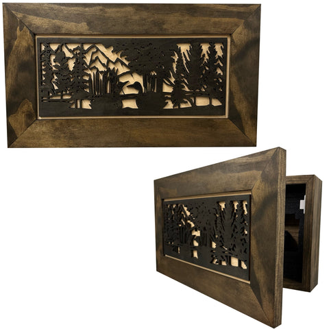 Wood Gun Cabinet Ducks On A Pond Wall Decoration - Hidden Gun Safe To Securely Store Your Gun In Plain Sight by Bellewood Designs Wood Gun Cabinet Ducks On A Pond Wall Decoration - Hidden Gun Safe To Securely Store Your Gun In Plain Sight by Bellewood Designs