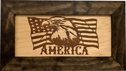 American Flag with Bald Eagle Patriotic Decorative Wall-Mounted Secure Gun Cabinet American Flag with Bald Eagle Patriotic Decorative Wall-Mounted Secure Gun Cabinet