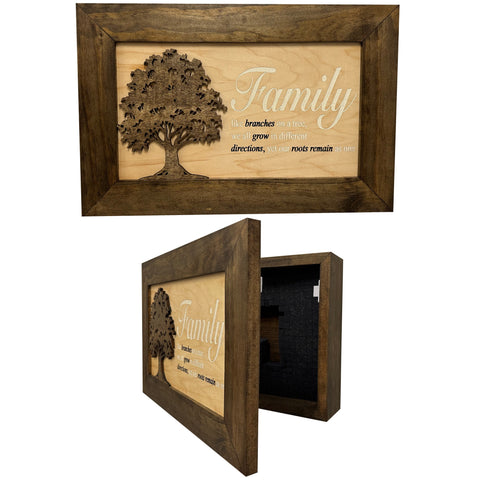 Decorative Secured Gun Storage Cabinet with Family Branches (Dark Walnut) Decorative Secured Gun Storage Cabinet with Family Branches (Dark Walnut)