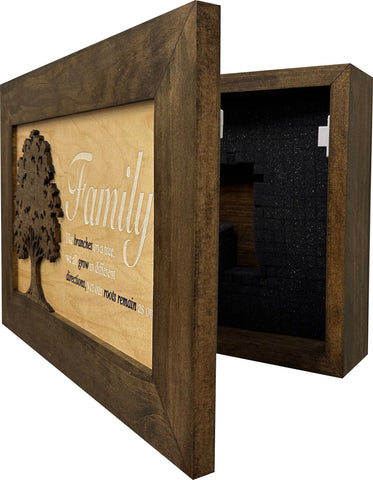 Decorative Secured Gun Storage Cabinet with Family Branches (Dark Walnut) Decorative Secured Gun Storage Cabinet with Family Branches (Dark Walnut)