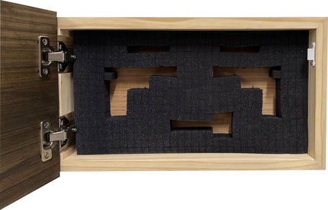 American Flag Decorative & Secure Wall-Mounted Gun Cabinet (Dark Walnut) American Flag Decorative & Secure Wall-Mounted Gun Cabinet (Dark Walnut)