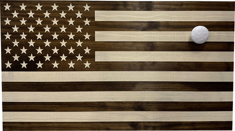 American Flag Decorative & Secure Wall-Mounted Gun Cabinet (Dark Walnut) American Flag Decorative & Secure Wall-Mounted Gun Cabinet (Dark Walnut)