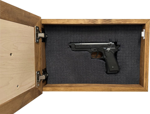 Decorative Secured Gun Storage Cabinet with Family Branches (Early American) Decorative Secured Gun Storage Cabinet with Family Branches (Early American)