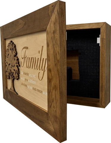 Decorative Secured Gun Storage Cabinet with Family Branches (Early American) Decorative Secured Gun Storage Cabinet with Family Branches (Early American)