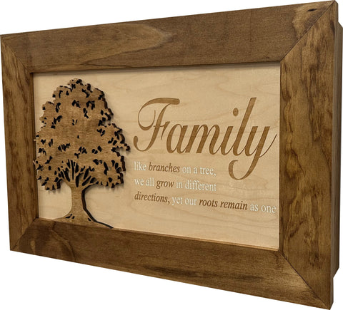 Decorative Secured Gun Storage Cabinet with Family Branches (Early American) Decorative Secured Gun Storage Cabinet with Family Branches (Early American)