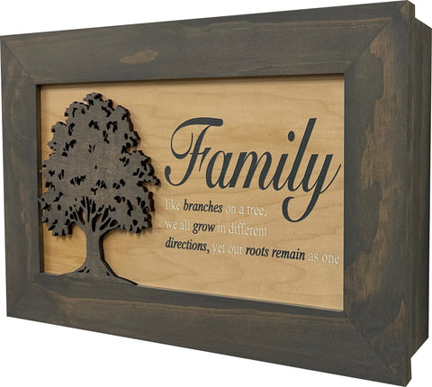 Decorative Secured Gun Storage Cabinet with Family Branches (Gray) Decorative Secured Gun Storage Cabinet with Family Branches (Gray)