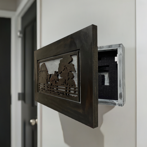Decorative Cow Farm Wall-Mounted Secure Gun Cabinet - Gun Safe To Securely Store Your Gun & Home Self Defense Gear Decorative Cow Farm Wall-Mounted Secure Gun Cabinet - Gun Safe To Securely Store Your Gun & Home Self Defense Gear
