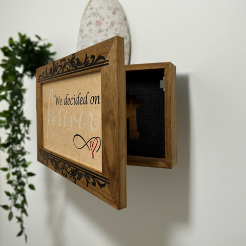 We Decided On Forever Decorative Wall-Mounted Secure Gun Cabinet We Decided On Forever Decorative Wall-Mounted Secure Gun Cabinet