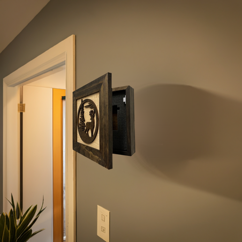 Buck in Nature Decorative Wall-Mounted Gun Cabinet - Gun Safe To Securely Store Your Gun And Other Home Defense Gear Buck in Nature Decorative Wall-Mounted Gun Cabinet - Gun Safe To Securely Store Your Gun And Other Home Defense Gear