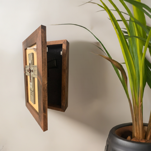 Blessed Beyond Measure Cross Decorative Wall-Mounted Secure Gun Cabinet Blessed Beyond Measure Cross Decorative Wall-Mounted Secure Gun Cabinet