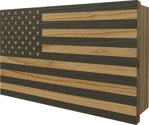 American Flag Decorative & Secure Wall-Mounted Gun Cabinet (Gray) American Flag Decorative & Secure Wall-Mounted Gun Cabinet (Gray)