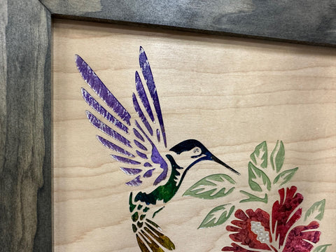 Decorative Wooden Gun Safe with Hummingbird and Hibiscus Decorative Wooden Gun Safe with Hummingbird and Hibiscus