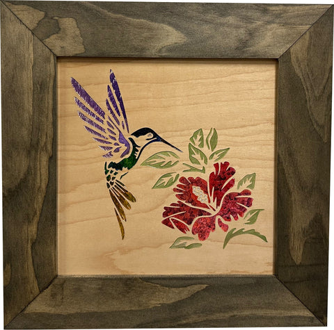 Decorative Wooden Gun Safe with Hummingbird and Hibiscus Decorative Wooden Gun Safe with Hummingbird and Hibiscus