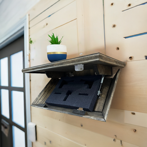 Hidden Gun Storage, Gun Storage Concealment Shelf - Secure Hidden Compartment Storage Shelf Yet Quickly Accessible (Jacobean) Hidden Gun Storage, Gun Storage Concealment Shelf - Secure Hidden Compartment Storage Shelf Yet Quickly Accessible (Jacobean)