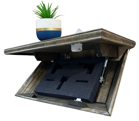 Hidden Gun Storage, Gun Storage Concealment Shelf - Secure Hidden Compartment Storage Shelf Yet Quickly Accessible (Jacobean) Hidden Gun Storage, Gun Storage Concealment Shelf - Secure Hidden Compartment Storage Shelf Yet Quickly Accessible (Jacobean)