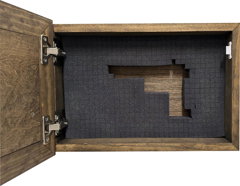 American Flag & Patriotism Decorative & Secure Wall-Mounted Gun Cabinet (Jacobean) American Flag & Patriotism Decorative & Secure Wall-Mounted Gun Cabinet (Jacobean)