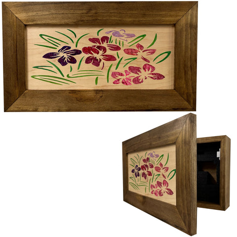Hidden Gun Safe Just Flowers Wall Decoration - Wood Gun Cabinet To Securely Store Your Gun In Plain Sight by Bellewood Designs Hidden Gun Safe Just Flowers Wall Decoration - Wood Gun Cabinet To Securely Store Your Gun In Plain Sight by Bellewood Designs