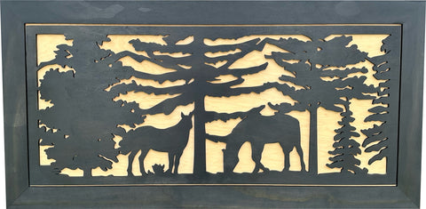 Large Hidden Gun Storage Cabinet Horse Scene Wall Decor - Two Horses Together Large Hidden Gun Storage Cabinet Horse Scene Wall Decor - Two Horses Together
